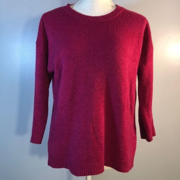 Fury Fuchsia Soft Crew Neck Pullover Sweater 3/4 Sleeves Medium - Picture 1 of 6